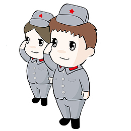 卡通手绘敬礼的人物设计