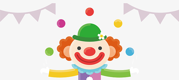 手绘马戏团小丑