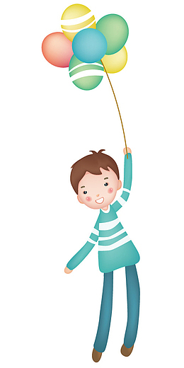 拿着气球的男孩