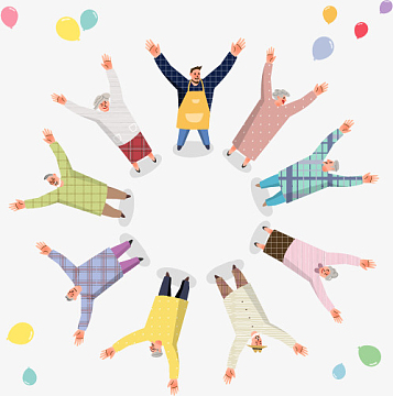 手绘卡通悠闲人物形象设计