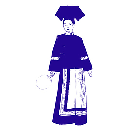 矢量清朝官家小姐人物插画