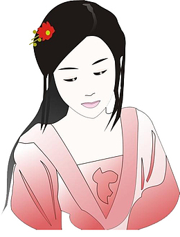 古风人物美女忧郁的眼神PNG