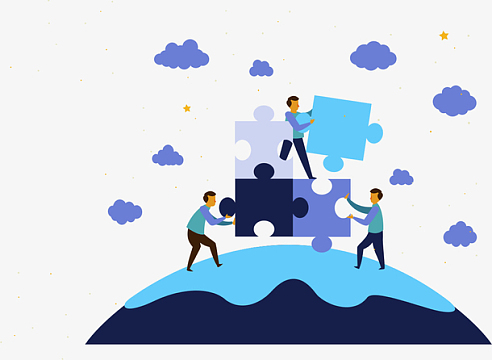 人物素材aipng手拿拼图psdpng君子风范厚德载物百货企业文化海报psd