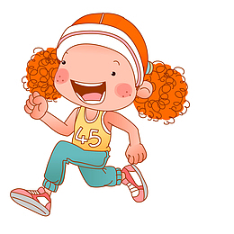 卡通跑步运动的人物设计