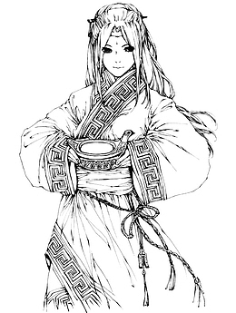 古代侍女手绘图