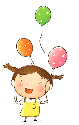 拿着气球的小女孩