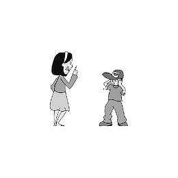 被妈妈吵而苦恼的男孩