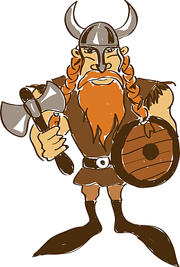 卡通手绘维京人