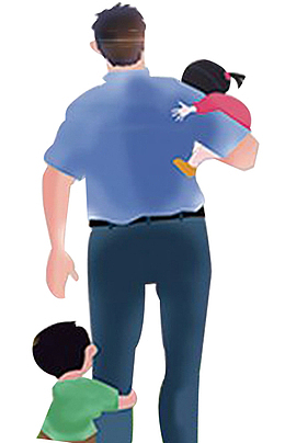手绘可爱水彩人物插画父亲节插图