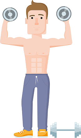 卡通手绘全民健身人物插画