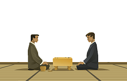 手绘对弈棋手