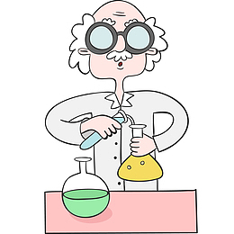 卡通手绘做科学实验的人物