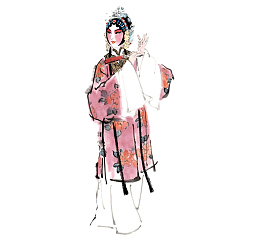 水墨手绘人物插画京剧演出演员