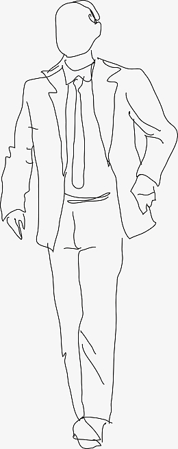 矢量手绘速写行走人物动作