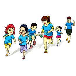 卡通跑步的人物设计