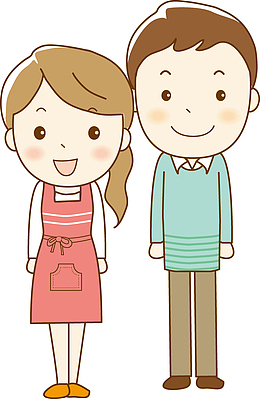 手绘矢量夫妻人物插画素材