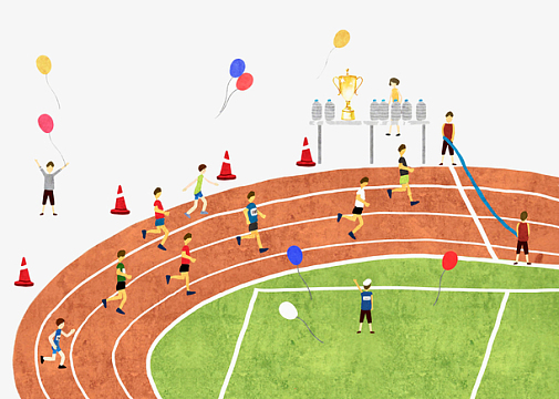 手绘运动卡通人物素材_手绘运动卡通人物图片元素-觅元素