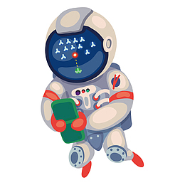 手绘卡通矢量航天宇航员人物
