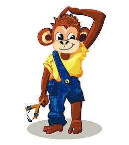 拿着弹弓的猴子