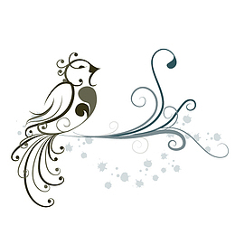 装饰图案 花纹 小鸟 线条