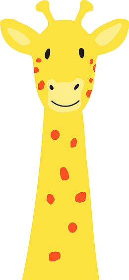 卡通手绘儿童画 长颈鹿 素材