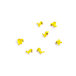 一群黄色飞翔的小鸟