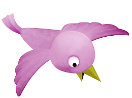 紫色卡通小鸟