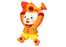2019猪宝宝抱金鱼