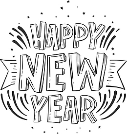 手绘风的新年快乐