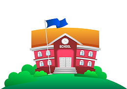 卡通学校建筑矢量图