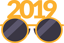 黄色2019新年眼镜