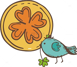 彩色小鸟春季春天立春卡通手绘素