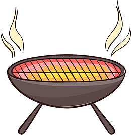 春季野餐卡通烧烤炉