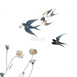 春季踏青燕子元素