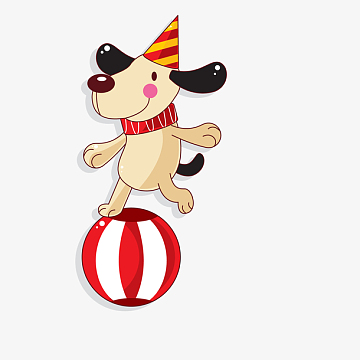 卡通马戏团表演的小狗设计