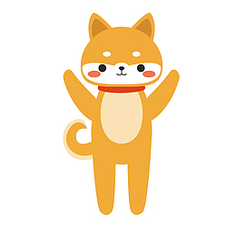 黄色柴犬动物手绘