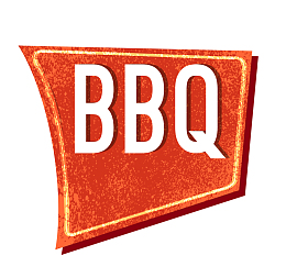 黄色bbq烤肉指示牌