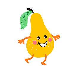 黄色开心卡通梨子