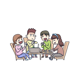 和同事一起包饺子