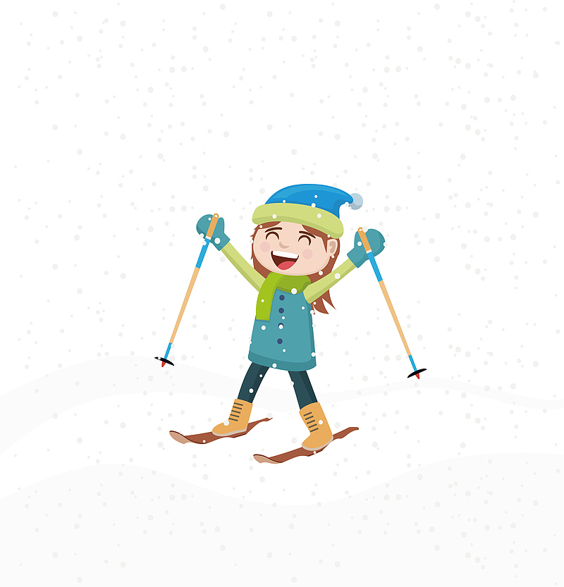 冬日开心滑雪