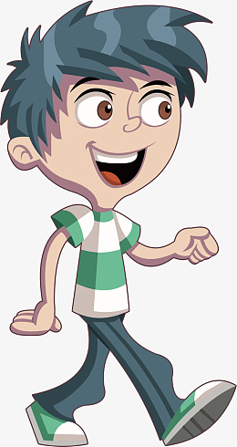 走路卡通设计元素_走路卡通免抠素材_觅元素51yuansu.com