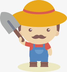 矢量图拿铲子的矿工