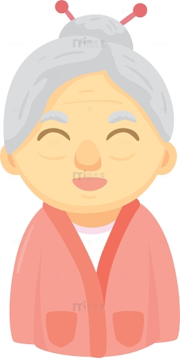 重阳节微笑开心老奶奶