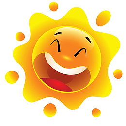 卡通大笑的太阳设计