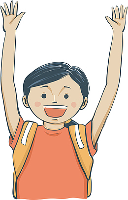 卡通微笑打招呼的人物