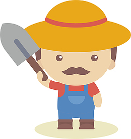 矢量图拿铲子的矿工