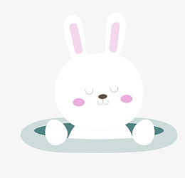 卡通白色兔子从洞里钻出来psd