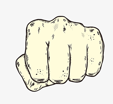 卡通简笔画手绘努力加油拳头装饰