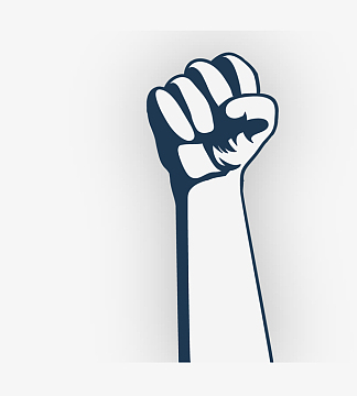 卡通简笔画手绘努力加油拳头装饰