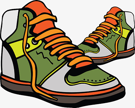 卡通手绘羽毛球鞋